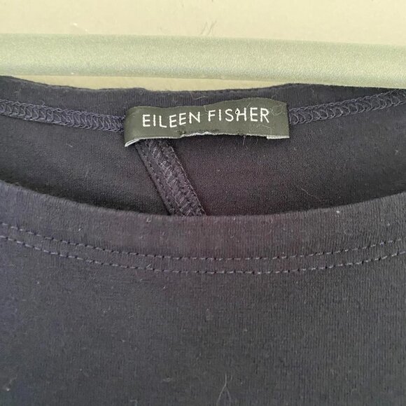 Eileen fisher navy blue sleeveless jersey shift dress - Picture 4 of 6